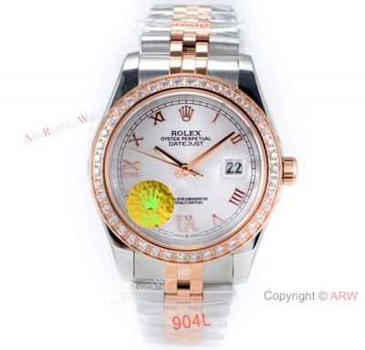 1:1 N9 Factory Rolex Datejust II Copy Watch Two Tone Rose Gold Silver Dial